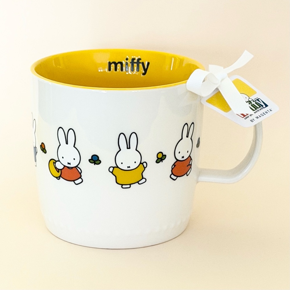 Miffy Bunny Rabbit White and Yellow Mug